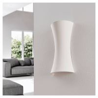 Lindby Bílé sádrové nástěnné světlo Edon, konkávní, 30 cm