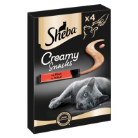 SHEBA® Creamy Snacks s hovězím masem 4×12 g