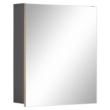 Šedá nástěnná koupelnová skříňka se zrcadlem Støraa Wisla, 60 x 70 cm