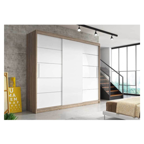 IDZ Šatní skříň Alba bez zrcadla (250 cm) Barva dřeva: Sonoma/Bílá