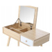 Retro dřevěný toaletní stolek s taburetem