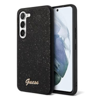 Guess PC/TPU Glitter Flakes Metal Logo Zadní Kryt pro Samsung Galaxy S23 Black