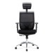 Kancelářská židle, černá látka / černá síťovina, hliníkový kříž, synchronní mech