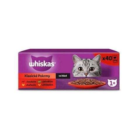 Whiskas kapsičky klasický výběr ve šťávě pro dospělé kočky 40 x 85 g