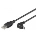 PremiumCord Kabel micro USB 2.0, A-B, konektor do úhlu 90° 1.8m (černý)