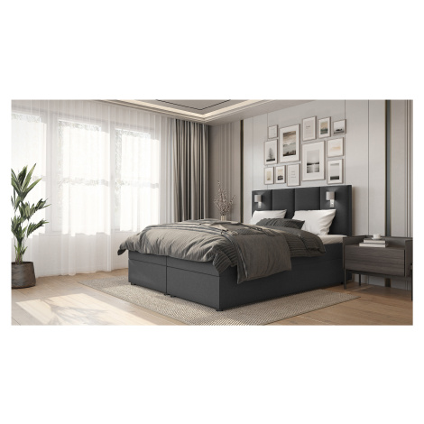 SFAB Kontinentální čalouněná postel PARMA (120x200 cm) Barva látky: INARI 96 (Černošedá)
