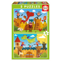 Educa dětské puzzle Drak a Rytíř 2x48 dílů 17151