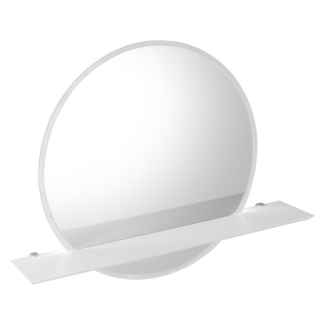 Sapho VISO kulaté zrcadlo s LED osvětlením a policí ø 80cm, bílá mat