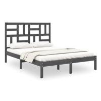 Rám postele šedý masivní dřevo 120 × 200 cm, 3105947