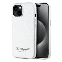 Karl Lagerfeld Grained PU Hotel RSG Zadní Kryt pro iPhone 15 Grey