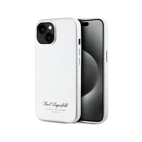 Karl Lagerfeld Grained PU Hotel RSG Zadní Kryt pro iPhone 15 Grey