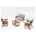Zahradní lounge set z borovicového dřeva v šedo-přírodní barvě pro 4 Abant – Floriane Garden