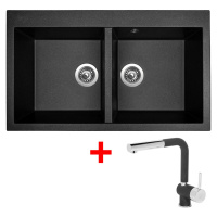 Sinks AMANDA 860 DUO Metalblack + Mix 3 P GR