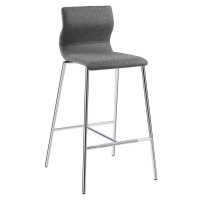 Barová židle EVORA, s čalouněním, pochromovaný podstavec, antracitová