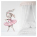 DEKORACJAN Nálepka na stěnu - Baletka králíček rozměr: L