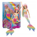 Barbie Dreamtopia Magická Proměna Mořská Panna Oblečení Tiara Duhové Vlasy +3