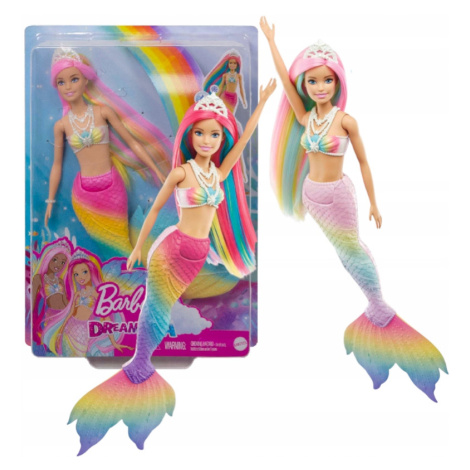 Barbie Dreamtopia Magická Proměna Mořská Panna Oblečení Tiara Duhové Vlasy +3