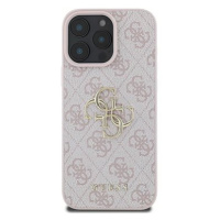 Guess PU 4G Metal Logo Zadní Kryt pro iPhone 16 Pro Max Pink