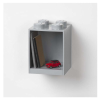 Dětská šedá nástěnná police LEGO® Brick 4