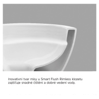 MEREO WC závěsné kapotované, Smart Flush RIMLESS, 495x360x370, keramické, vč. sedátka CSS115SN V