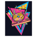 Ilustrace Colorful musical turntable emblem 80s style design, Alex_Bond, 30 × 40 cm