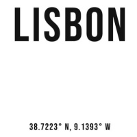 Ilustrace Lisbon simplecoordinates, Finlay & Noa, 30 × 40 cm