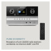 Auna Connect System, stereo systém + reproduktor, 20 W max., internet / DAB +, stříbrný