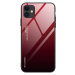 Gradient Glass pouzdro 9H na zadní část na iPhone 12 Mini 5.4" black-red