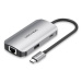 Vention 5-in-1 Type-C to 3x USB3.0 / RJ-45 / PD Hub 0.15M Gray Aluminum Alloy Type