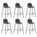 Barové židle 6 ks tmavě šedé textil, 3051099