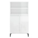 vidaXL Skříň highboard bílá s vysokým leskem 60 x 36 x 110 cm kompozit