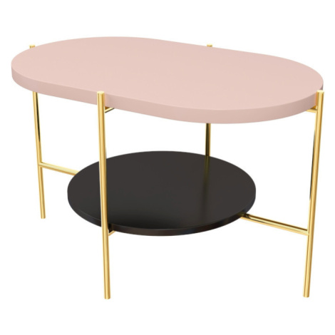 Expedo Konferenční stolek RING, 80x50x50, růžová/zlatá
