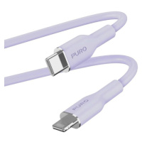 PURO Soft Lightning/USB-C kabel, 1,5 m fialový