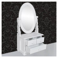 Toaletní stolek se zrcadlem bílá Dekorhome,Toaletní stolek se zrcadlem bílá Dekorhome