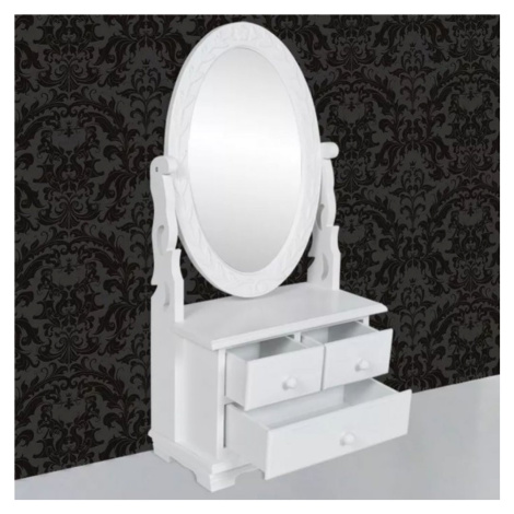 Toaletní stolek se zrcadlem bílá Dekorhome,Toaletní stolek se zrcadlem bílá Dekorhome vidaXL