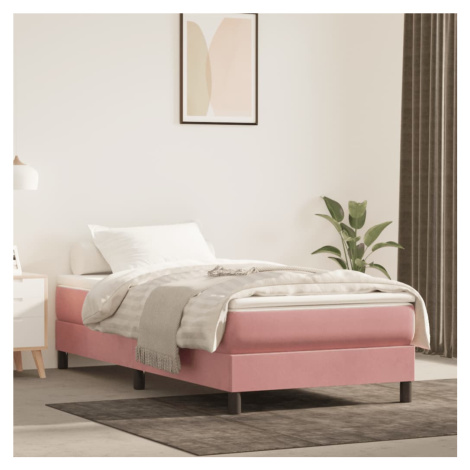 vidaXL Taštičková matrace střední tvrdost růžová 90 x 210 x 20 cm samet