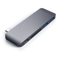 Satechi Aluminium Type-C Passthrough USB Hub (3x USB 3.0,MicroSD) - Space Grey