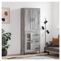 vidaXL Skříň highboard šedá sonoma 69,5 x 34 x 180 cm kompozitní dřevo