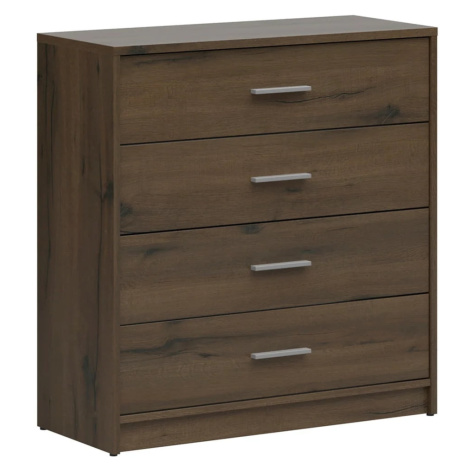 Komoda se 4 zásuvkami Nepo Plus - Black Red White - BRW