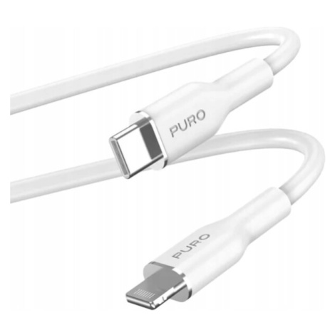 PURO Soft Lightning/USB-C kabel, 1,5 m bílý