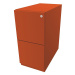 BISLEY Pojízdný kontejner Note™, se 2 kartotékami pro závěsné složky, v x š 645 x 300 mm, oranžo