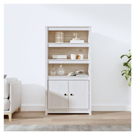 vidaXL Skříň highboard bílá 80 x 35 x 154 cm masivní borové dřevo