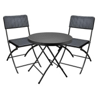 Souprava kulatý stůl + 2 židle černá
