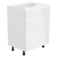 Spodní skříňka, bílá / bílá extra vysoký lesk, AURORA D60S3