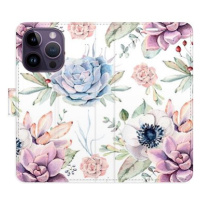 iSaprio flip pouzdro Succulents Pattern pro iPhone 14 Pro