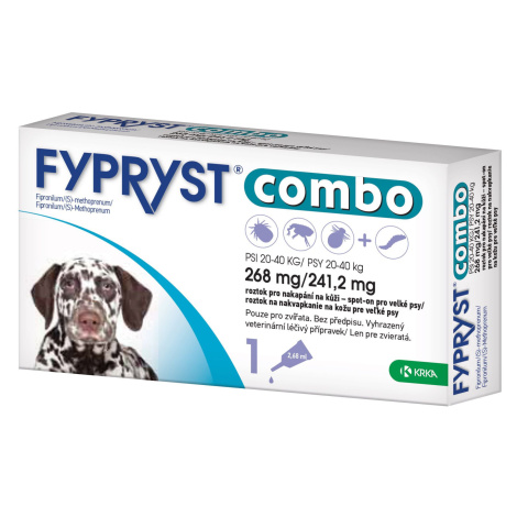 Fypryst Combo spot-on pro velké psy 20-40 kg 268 mg/241,2 mg roztok pro nakapání na kůži 1x2,68 