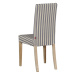 Dekoria Potah na židli IKEA  Harry, krátký, tmavě modrá - bílá - pruhy, židle Harry, Quadro, 136