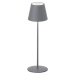 Šedá LED stmívatelná stolní lampa se senzorem pohybu a s kovovým stínidlem (výška 38 cm) Consenz