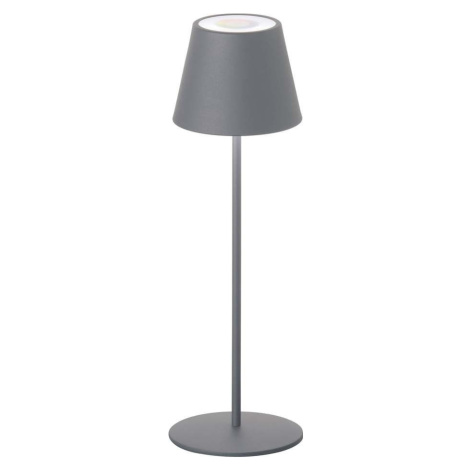 Šedá LED stmívatelná stolní lampa se senzorem pohybu a s kovovým stínidlem (výška 38 cm) Consenz FISCHER & HONSEL
