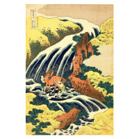 Katsushika Hokusai - Obrazová reprodukce The Waterfall where Yoshitsune washed his horse, (26.7 